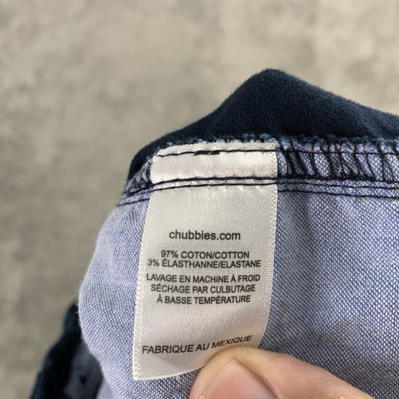 Chubbies Shorts Mens Medium Chino Cotton Twill Stretch Waist 5” Preppy Navy Blue - Picture 7 of 9